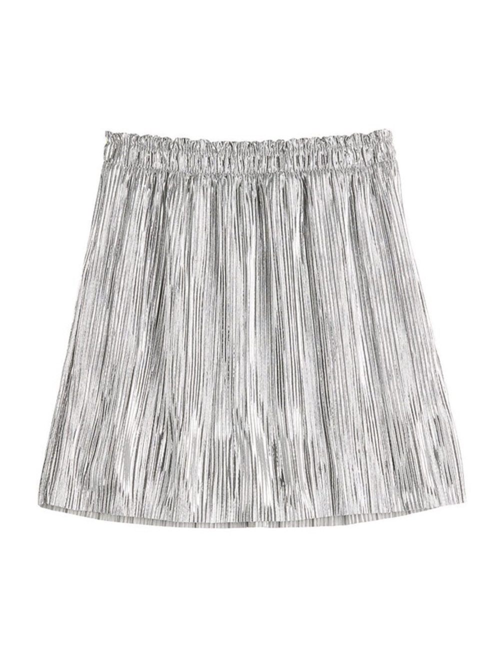Girls Size XL 14/16 SO Adaptive Silver Metallic pleated skirt NWT